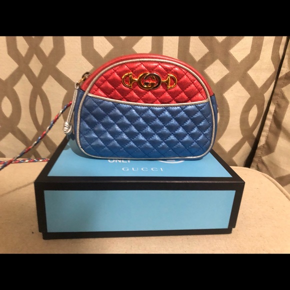 Gucci Handbags - Gucci Trapuntata Mini Metallic Leather crossbody